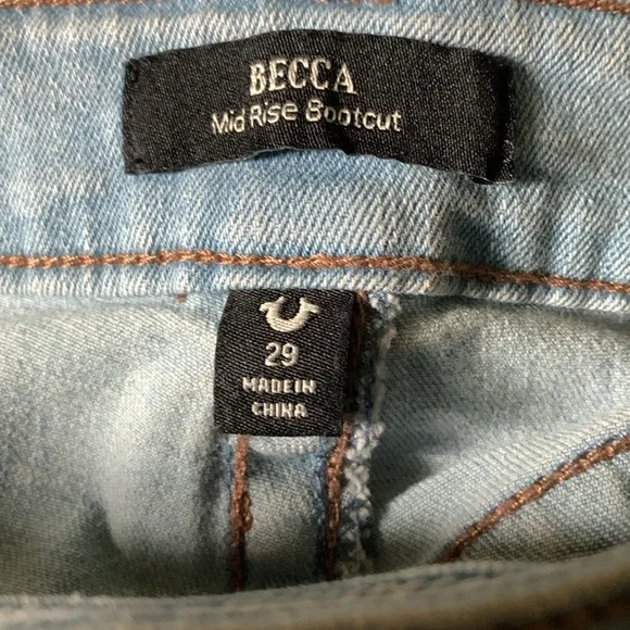 NWT True Religion Becca, mid rise bootcut, light refresh wash, size 29. - Picture 9 of 9